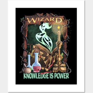 Wizard Knowledge is Power Dragons D20 RPG Gamer Posters and Art